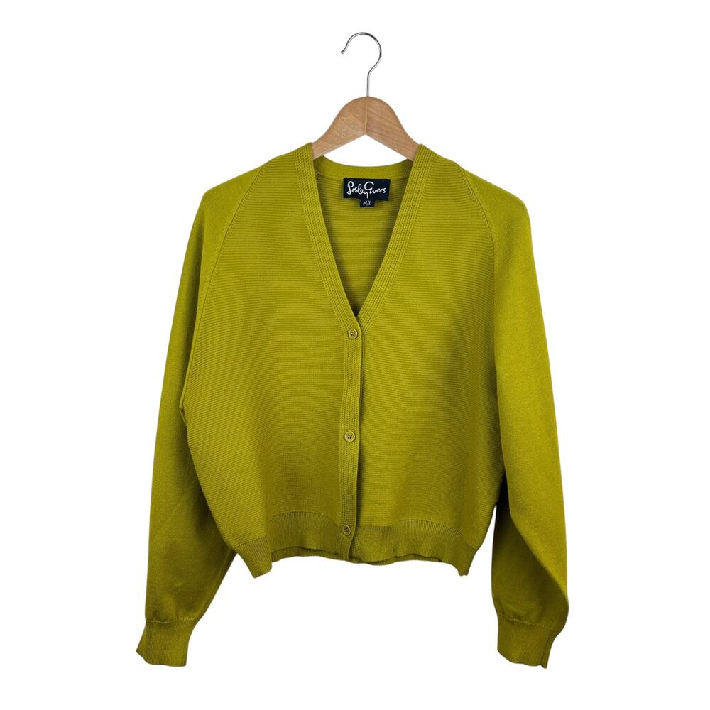 Lesley Evers Chartreuse Eugenia Cardigan